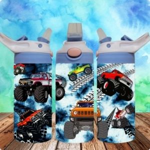 12 oz Monster Truck sippy cup tumbler